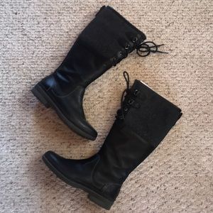 Black leather Ugg boots